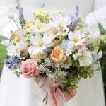 Pastel Wildflower Bridal Bouquet / Boho Wedding Bouquet / Spring Garden Wedding Flowers / Bridesmaid Bouquet / Rustic Wedding Decor