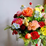 Sunflower Coral Bridal Bouquet, Rustic Summer Wedding Flowers, Boho Wildflower Hand-Tied Floral