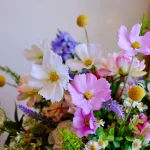 Wildflower Bridal Bouquet, Asymmetrical Garden Silk Flowers, Light Whimsical Wedding Bouquet