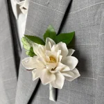 Elegant Cascading White Orchid & Cream Rose Bridal Bouquet, Realistic Artificial Wedding Flowers