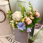Elegant Cascading White Orchid & Cream Rose Bridal Bouquet, Realistic Artificial Wedding Flowers
