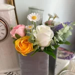 Elegant Cascading White Orchid & Cream Rose Bridal Bouquet, Realistic Artificial Wedding Flowers