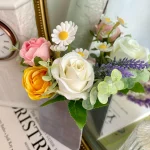 Luxury Silk Bridal Bouquet, Soft White Wedding Flowers, Elegant Handcrafted Bouquet