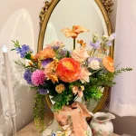 Handmade Silk Wedding Bouquet, Pastel Floral Arrangement