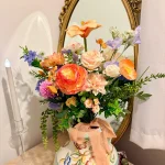 Handmade Silk Wedding Bouquet, Pastel Floral Arrangement