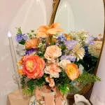 Handmade Silk Wedding Bouquet, Pastel Floral Arrangement
