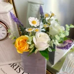 Handmade Silk Wedding Bouquet, Pastel Floral Arrangement