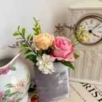 Handmade Silk Wedding Bouquet, Pastel Floral Arrangement