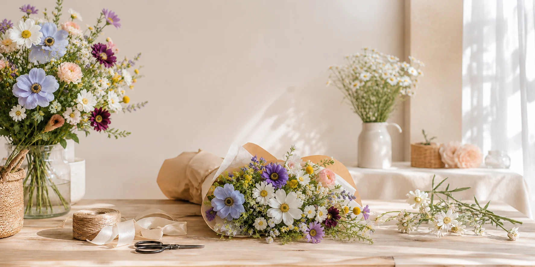 Pastel bouquet — lifestyle shot